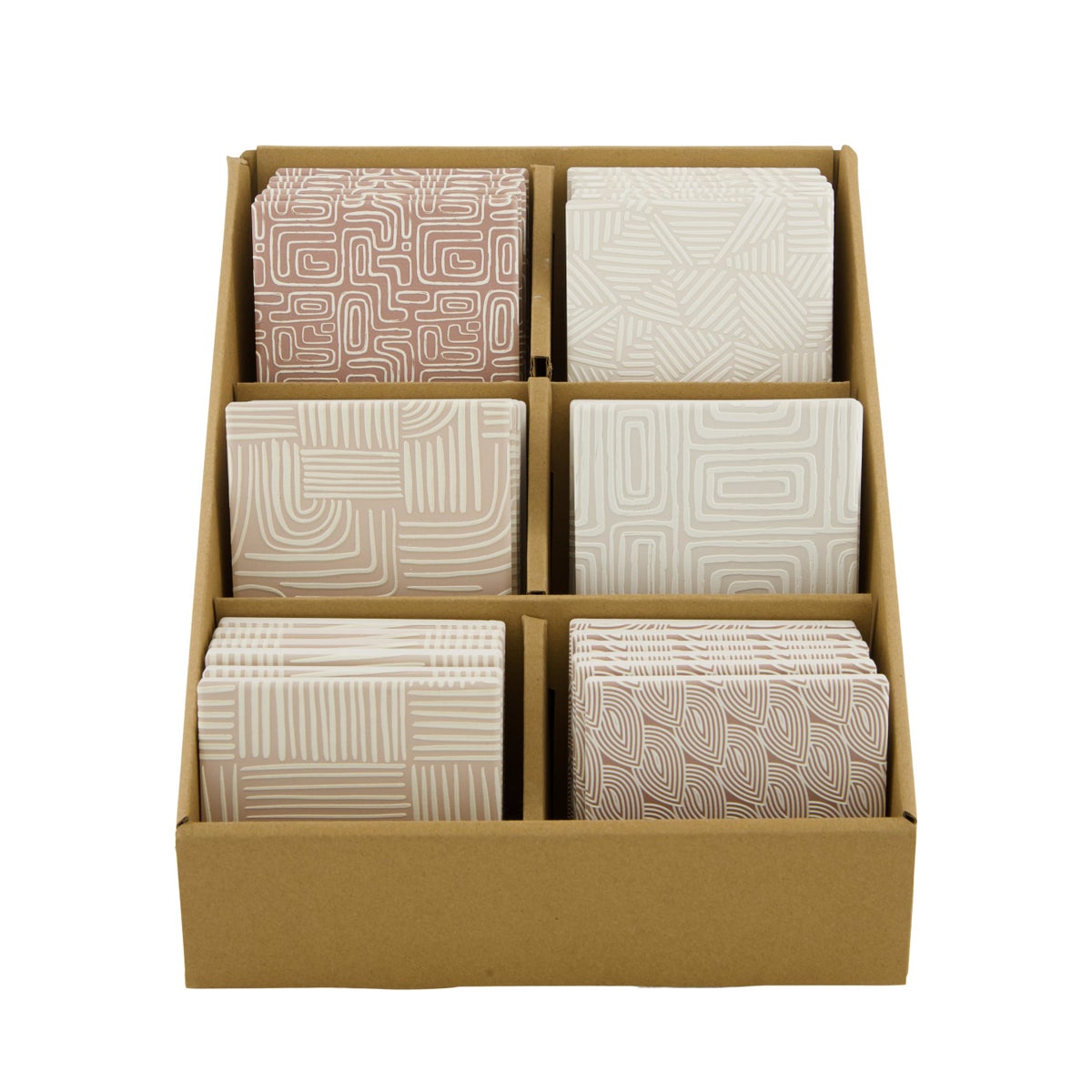 Onderzetter keram wit roze 10x10cm Onderzetter keram wit roze 10x10cm