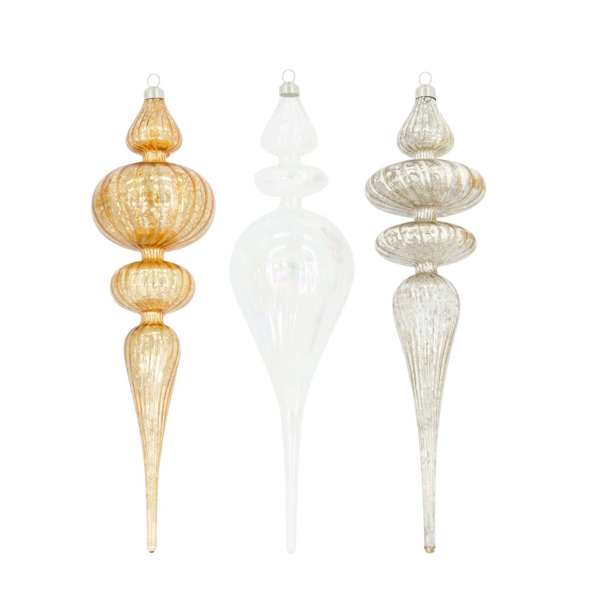 Hanger glas wit goud 8 x 30 cm Hanger glas wit goud 8 x 30 cm