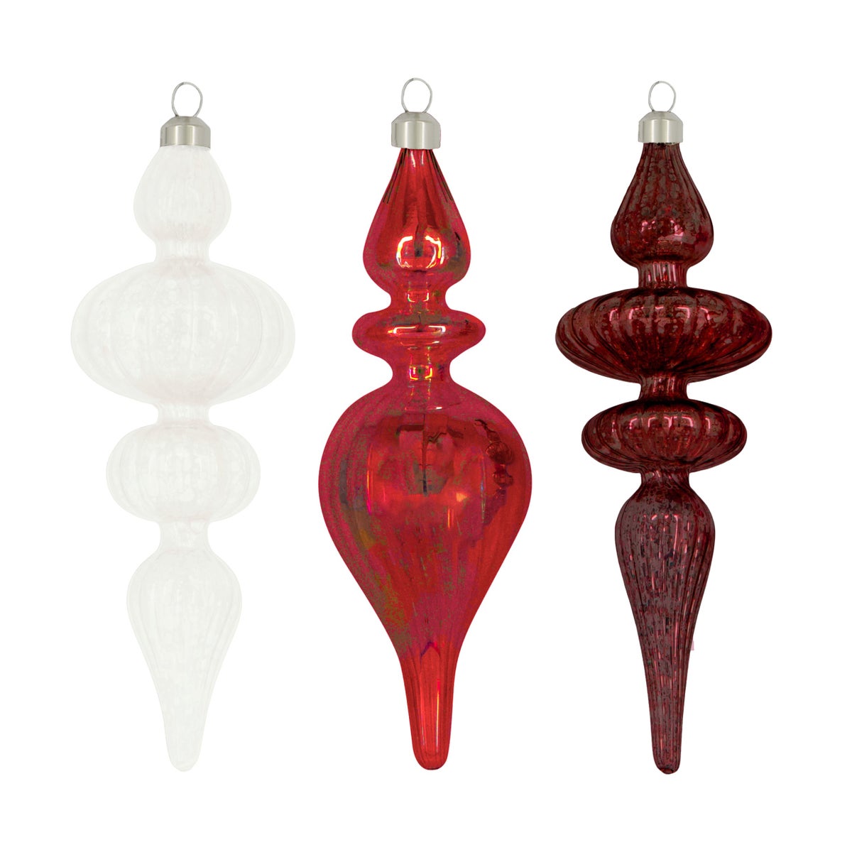 Hanger glas rood wit 6 x 18 cm Hanger glas rood wit 6 x 18 cm