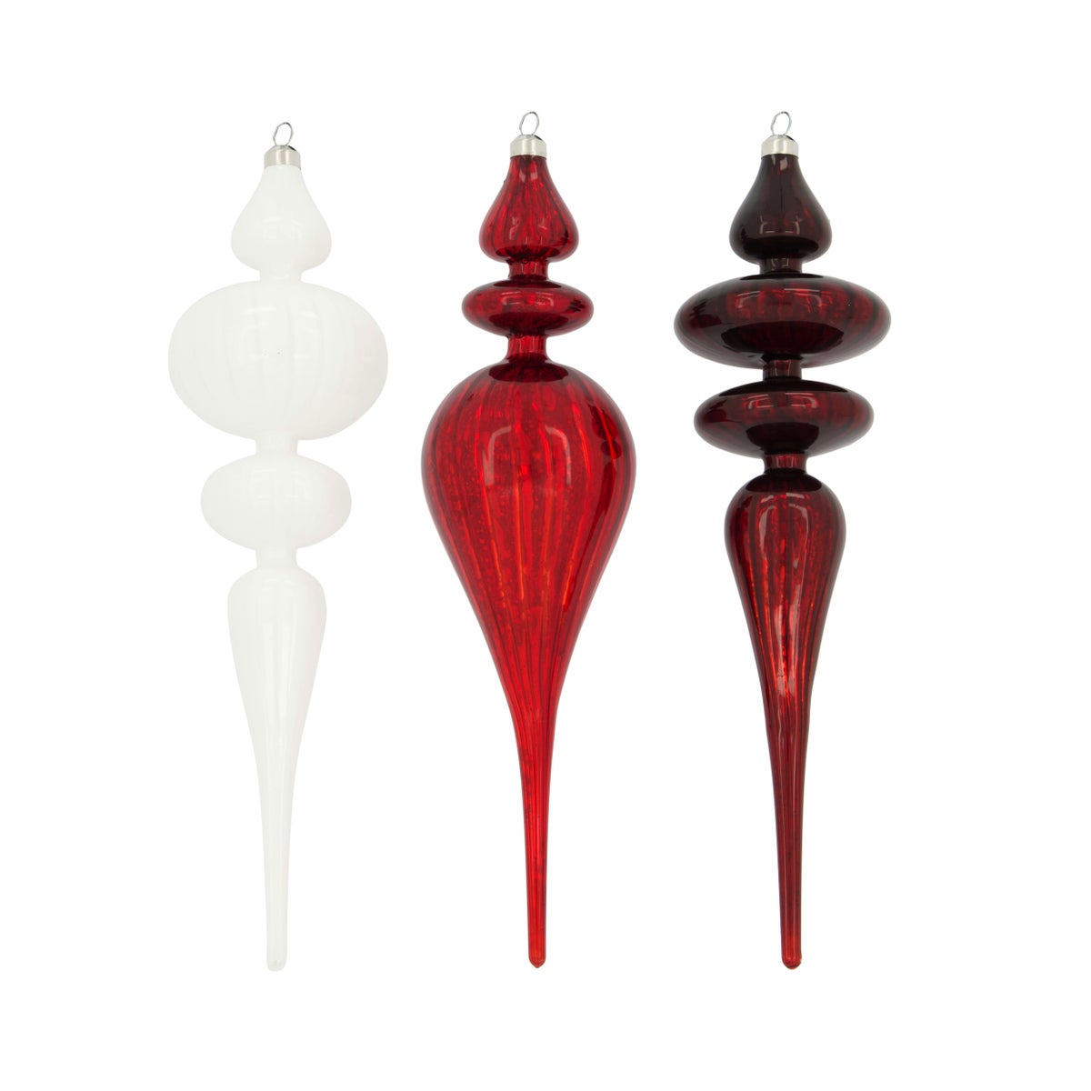 Hanger glas rood wit 8 x 30 cm Hanger glas rood wit 8 x 30 cm