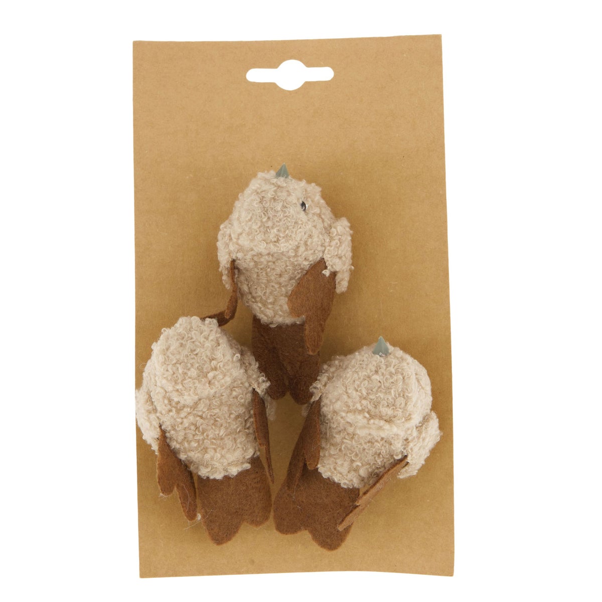 Vogel op clip bruin 3st Vogel op clip bruin 3st