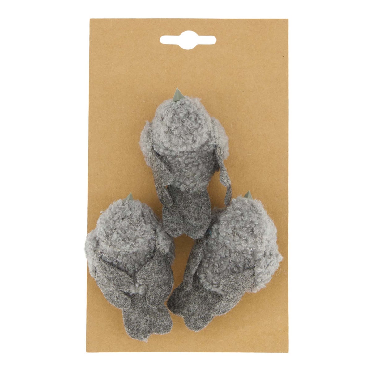 Vogel op clip grijs 3 stuks Vogel op clip grijs 3 stuks