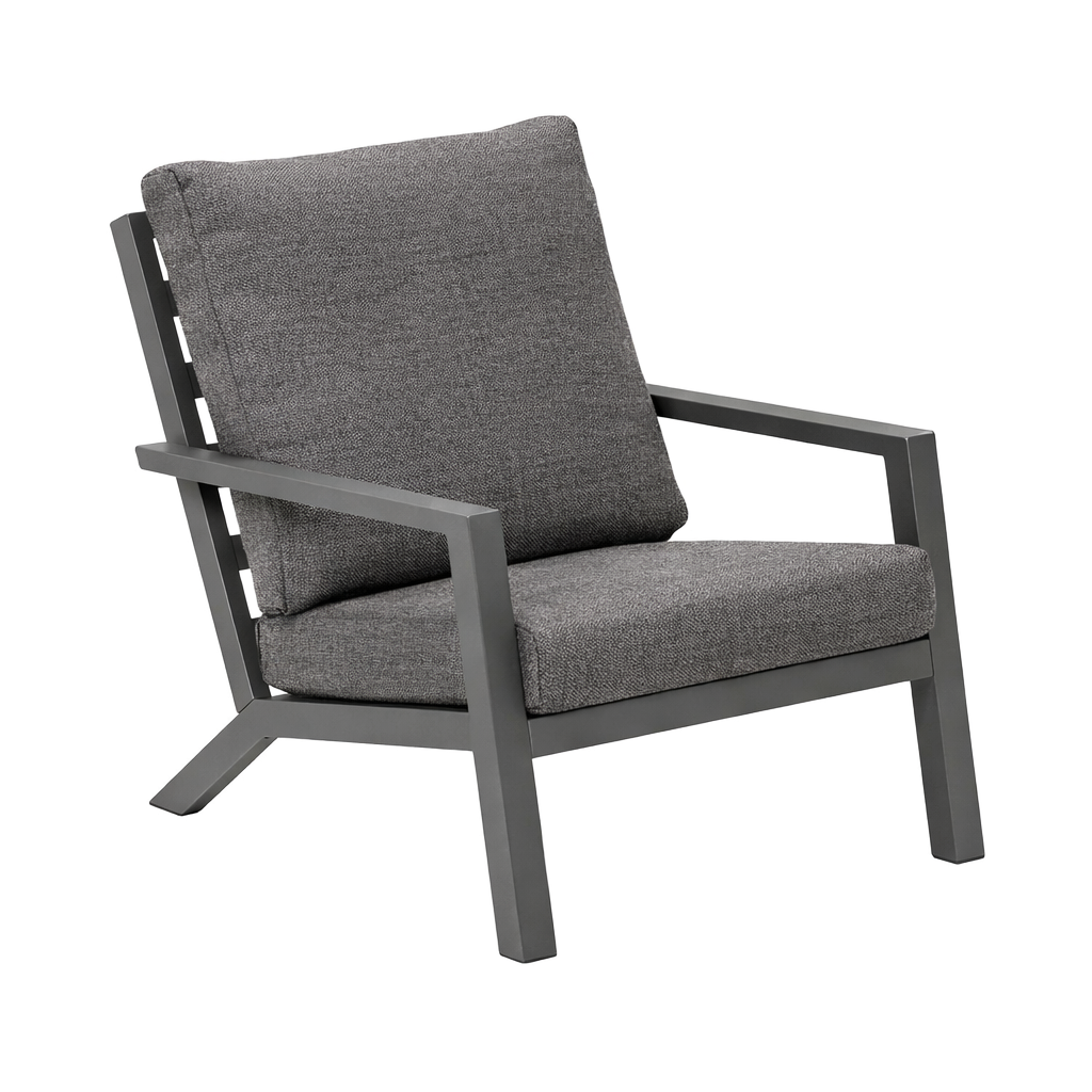 Bank-stoel Loungeset Vomano - Antraciet - 4-zits Bank-stoel Loungeset Vomano - Antraciet - 4-zits