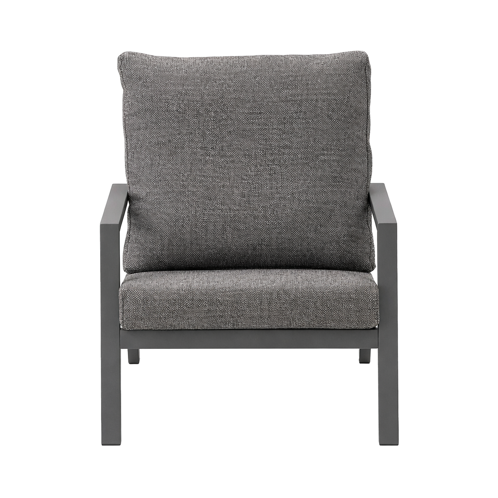 Stoel Vomano antraciet met kussens Stoel Vomano antraciet met kussens