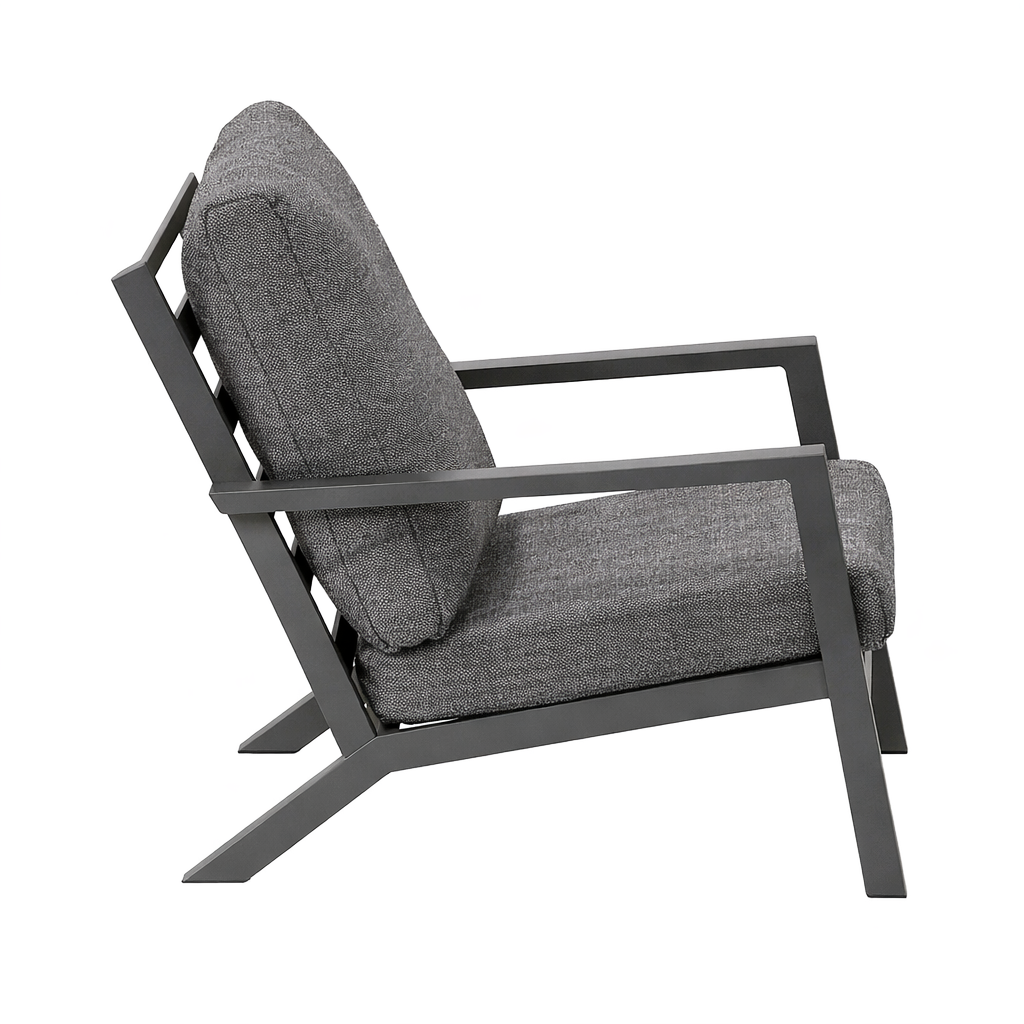 Stoel Vomano antraciet met kussens Stoel Vomano antraciet met kussens