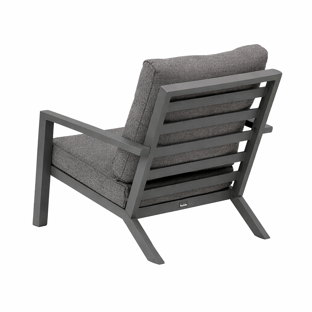 Stoel Vomano antraciet met kussens Stoel Vomano antraciet met kussens