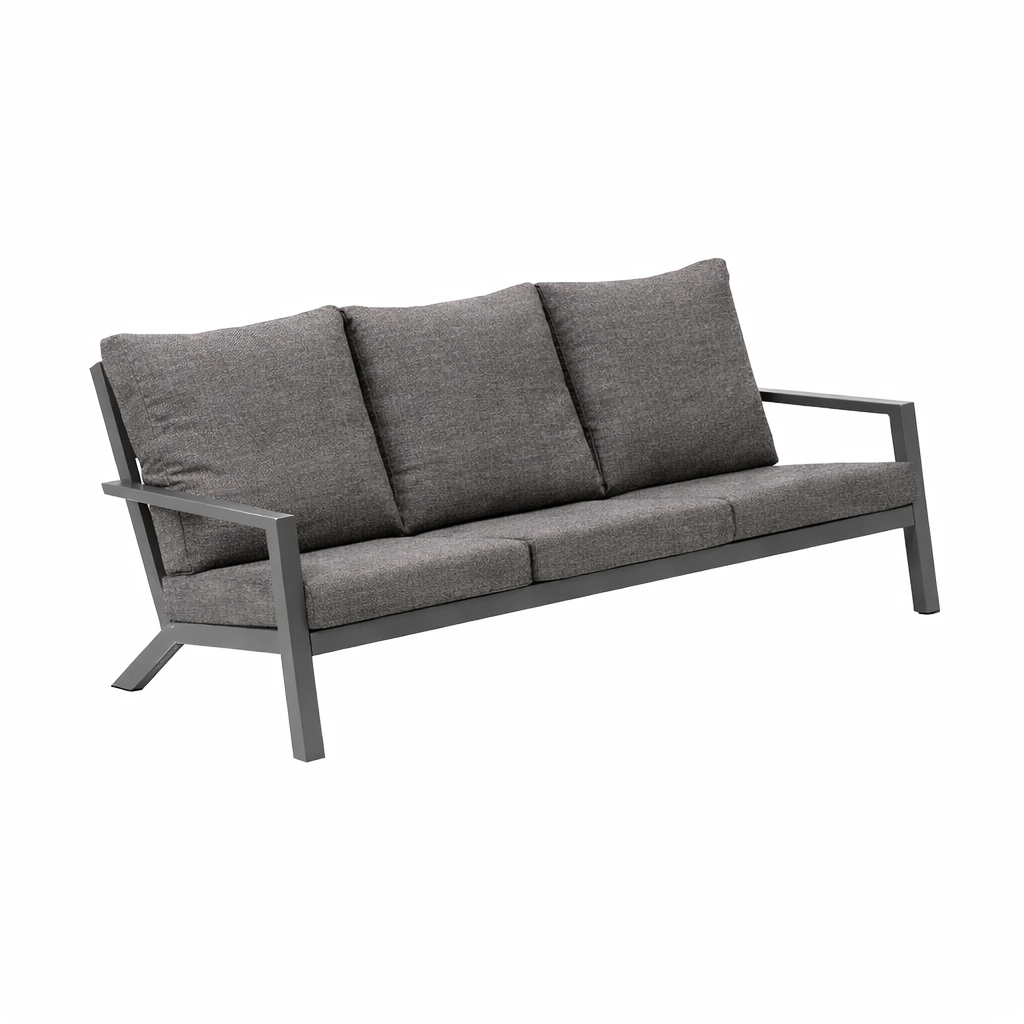 Bank 3-zit Vomano antraciet met kussens Bank 3-zit Vomano antraciet met kussens