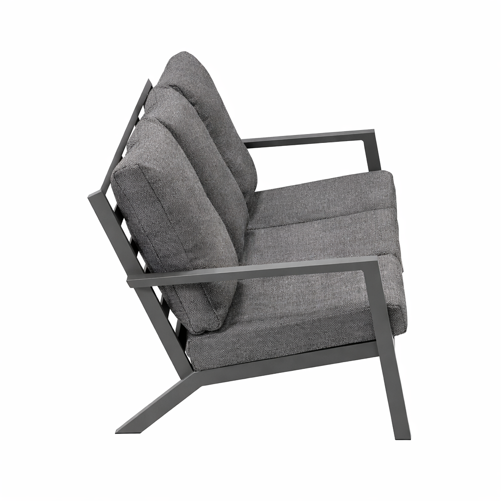 Bank 3-zit Vomano antraciet met kussens Bank 3-zit Vomano antraciet met kussens