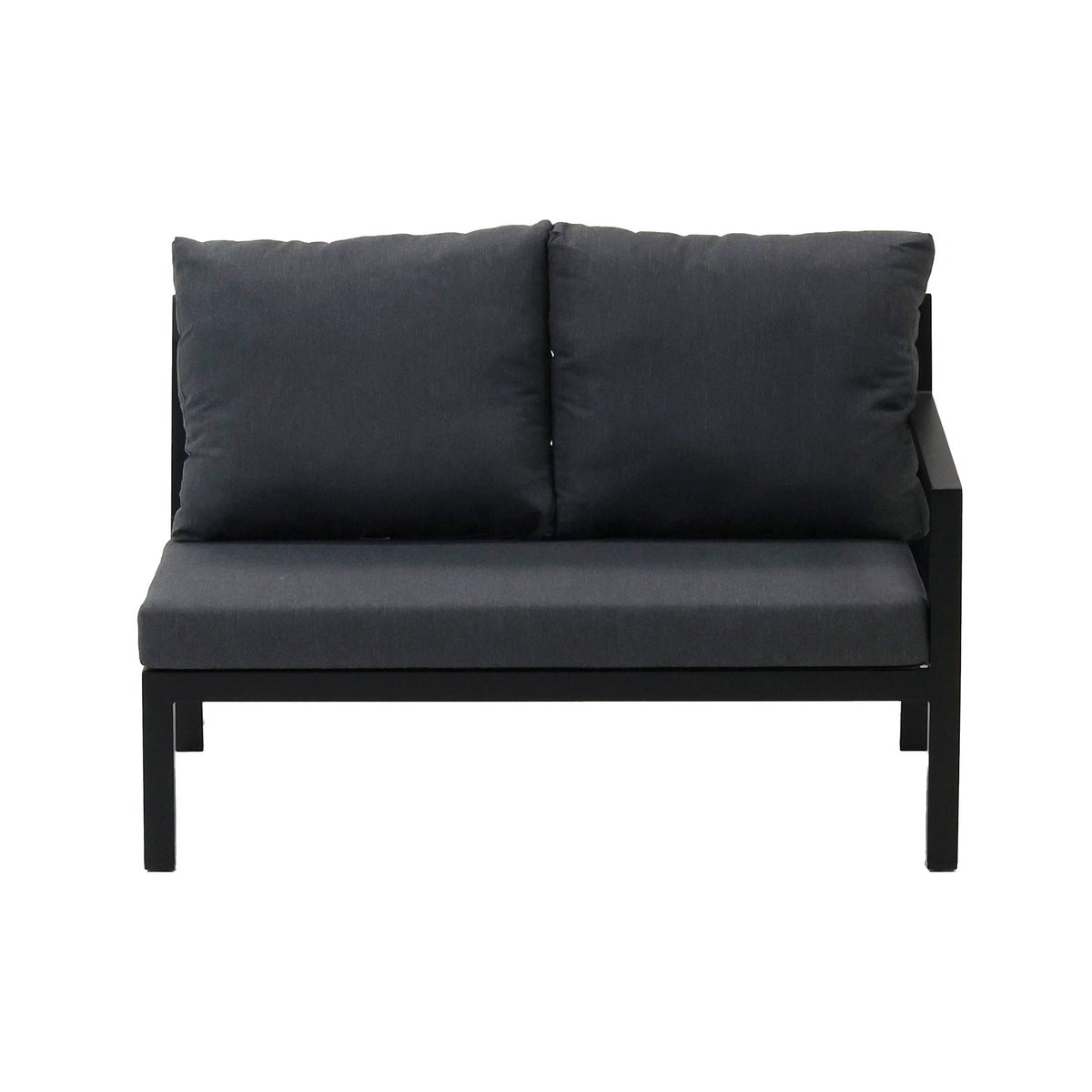 Bank 2-zit links Brozzi zwart met kussens Bank 2-zit links Brozzi zwart met kussens