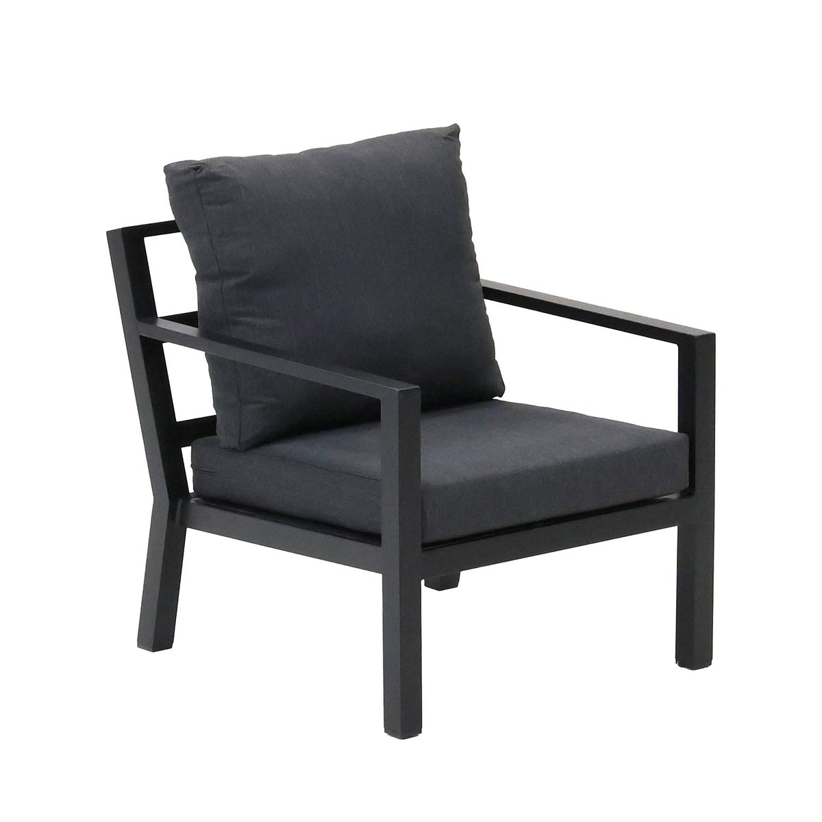 Bank-stoel Dining Loungeset Brozzi - Zwart - 4-zits Bank-stoel Dining Loungeset Brozzi - Zwart - 4-zits