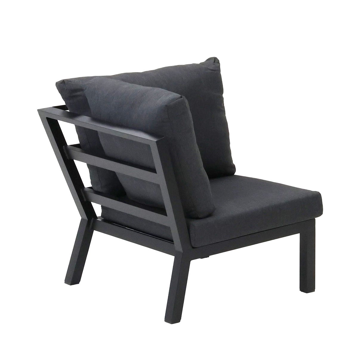 Bank hoek Brozzi zwart met kussens Bank hoek Brozzi zwart met kussens