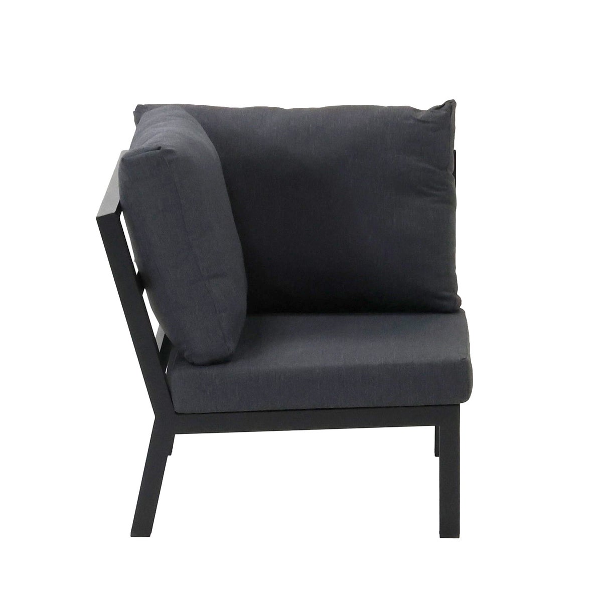 Bank hoek Brozzi zwart met kussens Bank hoek Brozzi zwart met kussens