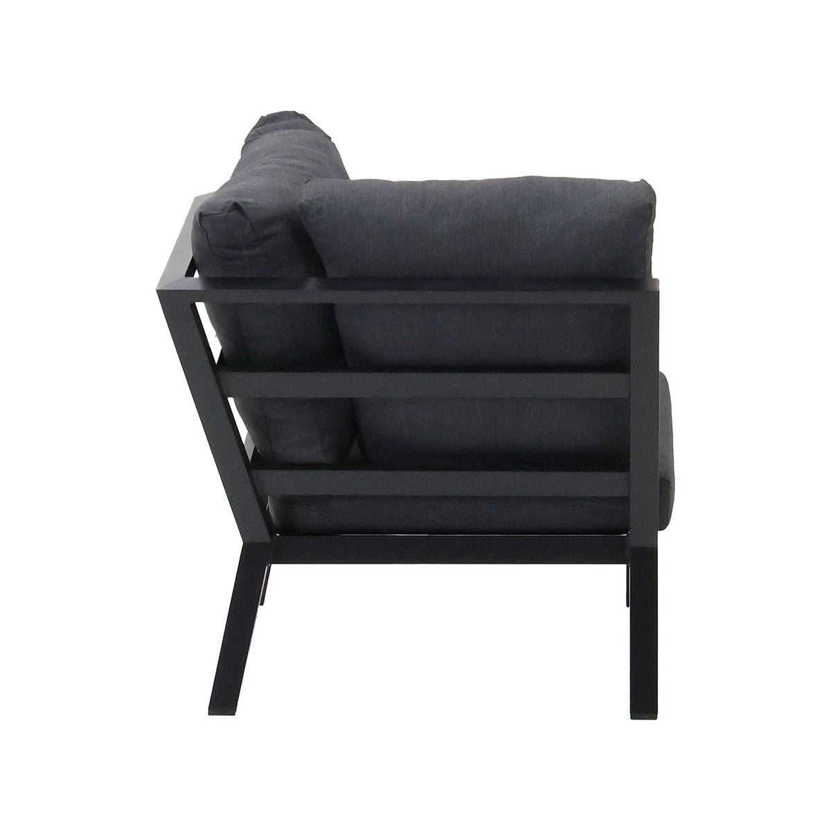 Bank hoek Brozzi zwart met kussens Bank hoek Brozzi zwart met kussens