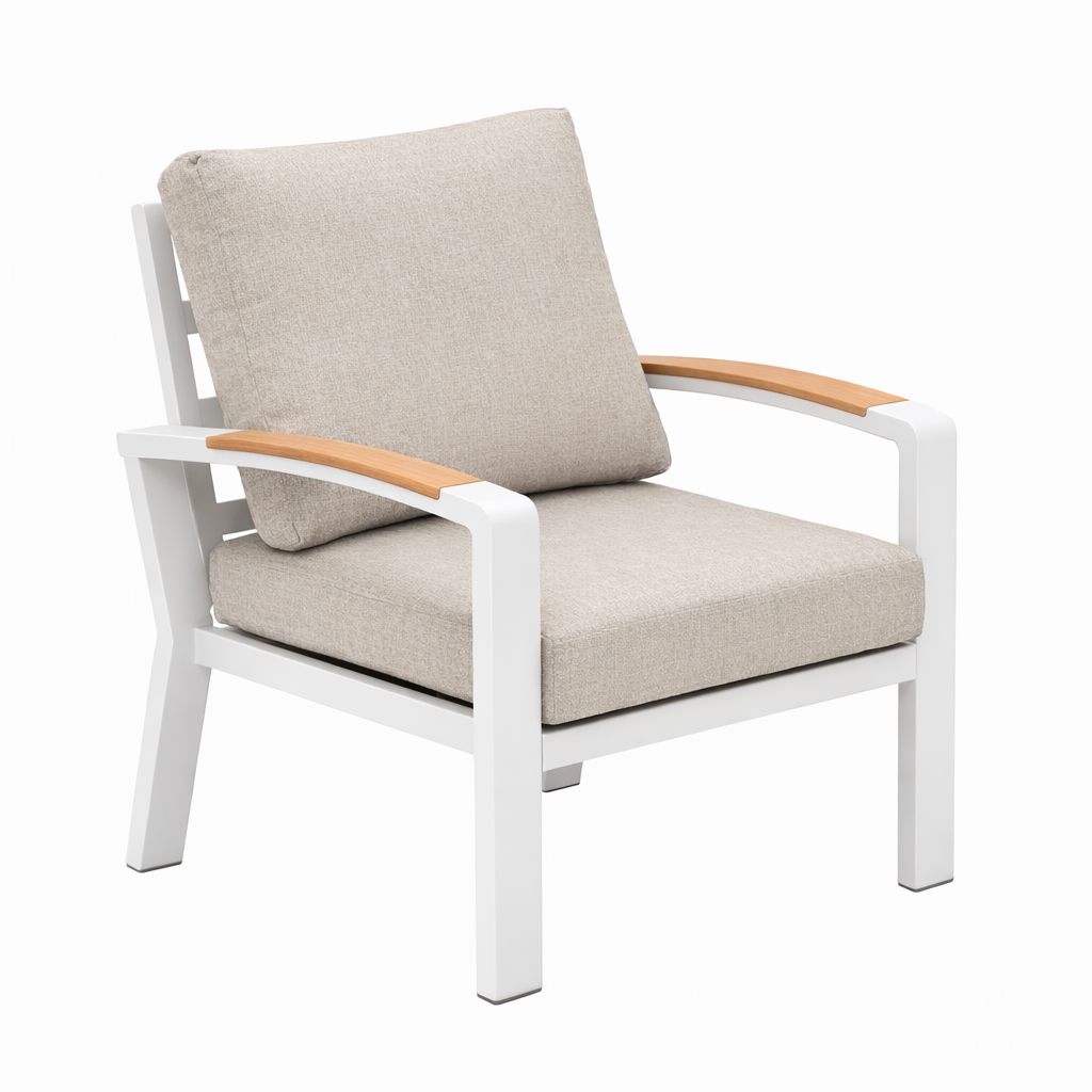 Bank-stoel Loungeset Foxton - Wit - 5-zits Bank-stoel Loungeset Foxton - Wit - 5-zits