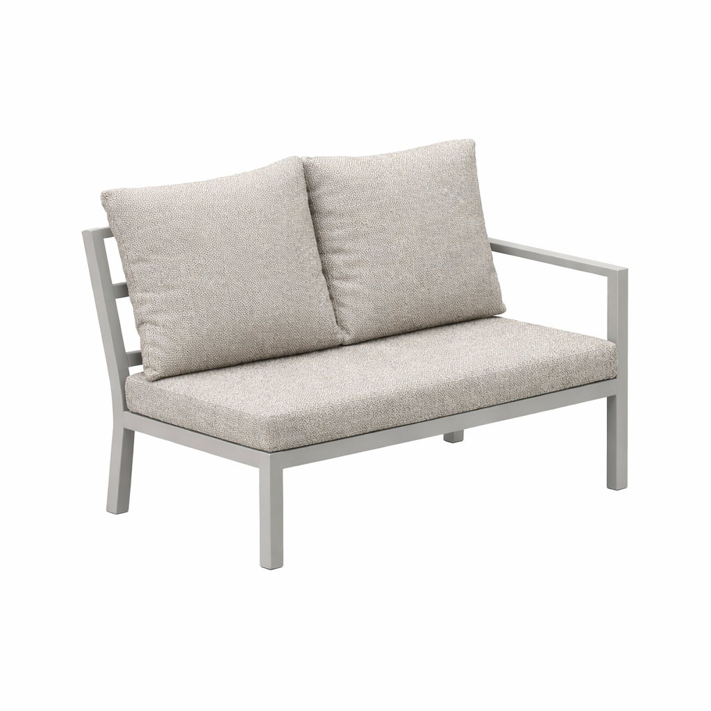 Bank 2-zit links Brozzi milky grey met kussens Bank 2-zit links Brozzi milky grey met kussens