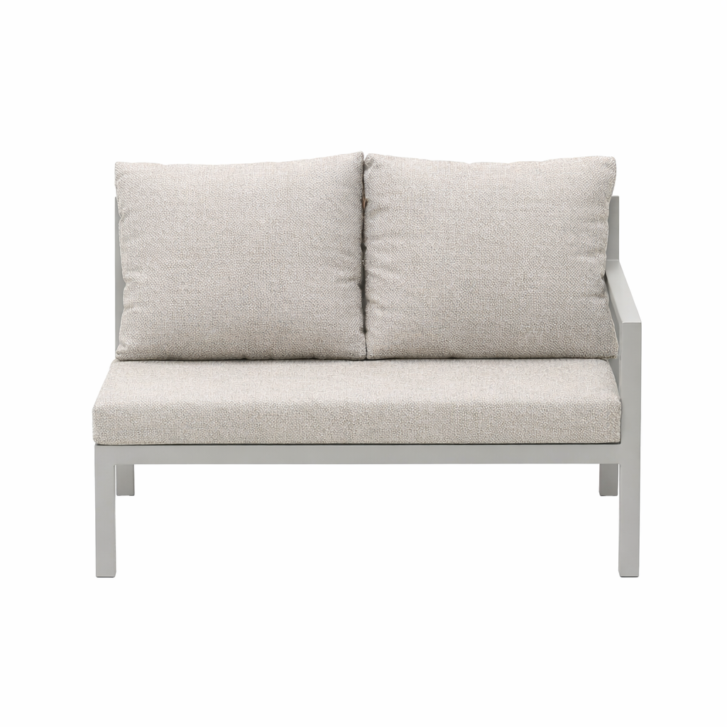 Bank 2-zit links Brozzi milky grey met kussens Bank 2-zit links Brozzi milky grey met kussens