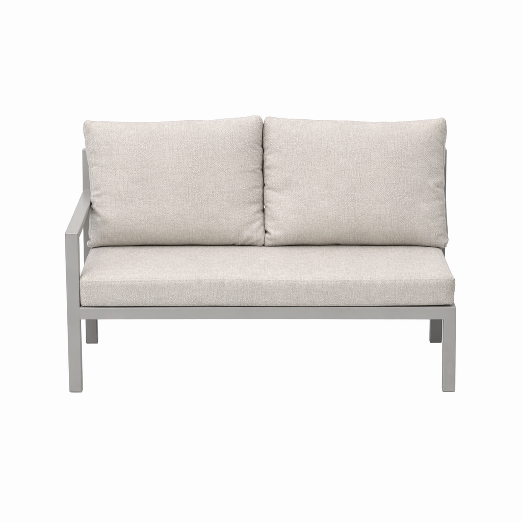 Bank 2-zit rechts Brozzi milky grey met kussens Bank 2-zit rechts Brozzi milky grey met kussens