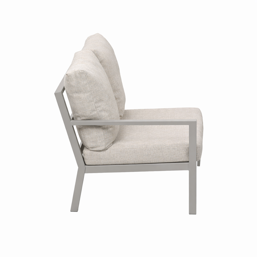 Bank 2-zit rechts Brozzi milky grey met kussens Bank 2-zit rechts Brozzi milky grey met kussens