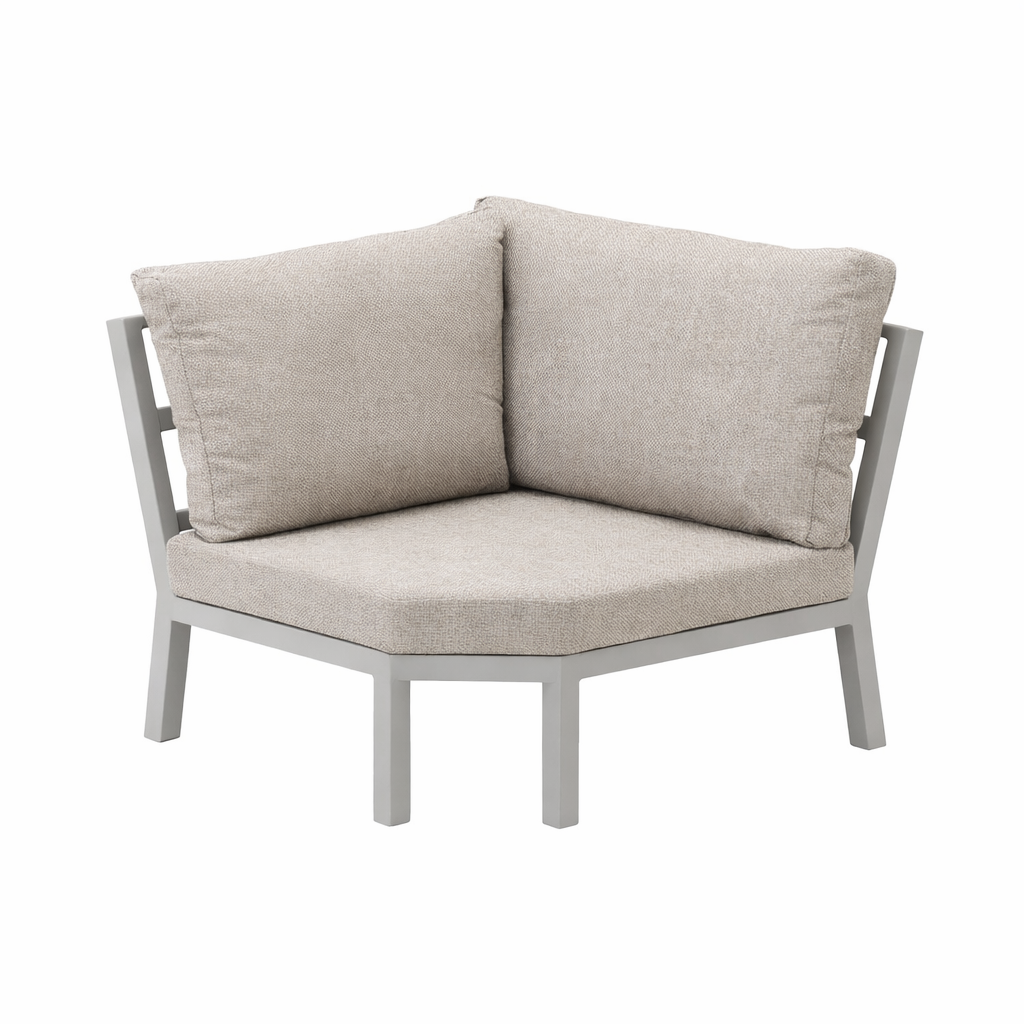 Loungeset Brozzi - Milky Grey - 5-zits Extra Loungeset Brozzi - Milky Grey - 5-zits Extra