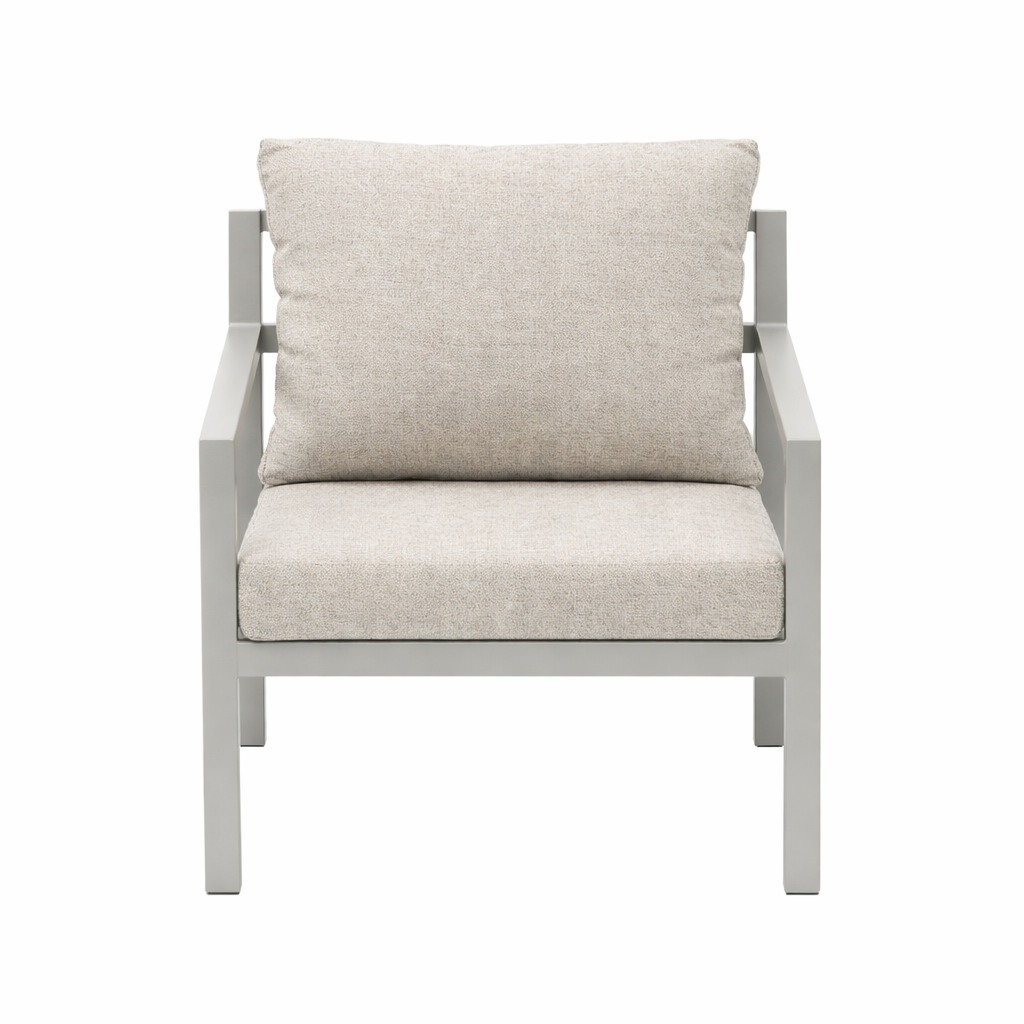 Stoel Brozzi milky grey met kussens Stoel Brozzi milky grey met kussens