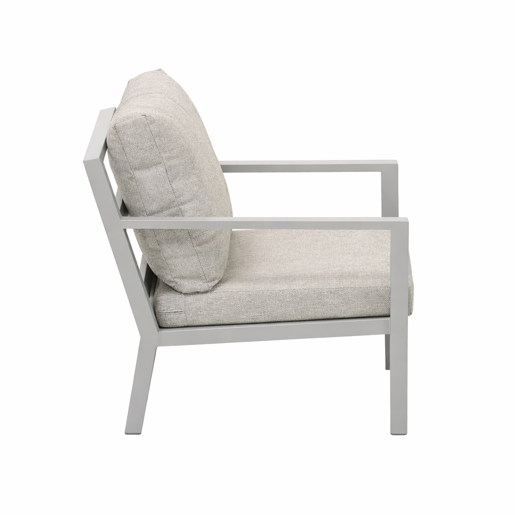 Stoel Brozzi milky grey met kussens Stoel Brozzi milky grey met kussens