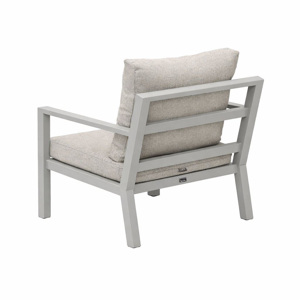 Stoel Brozzi milky grey met kussens Stoel Brozzi milky grey met kussens