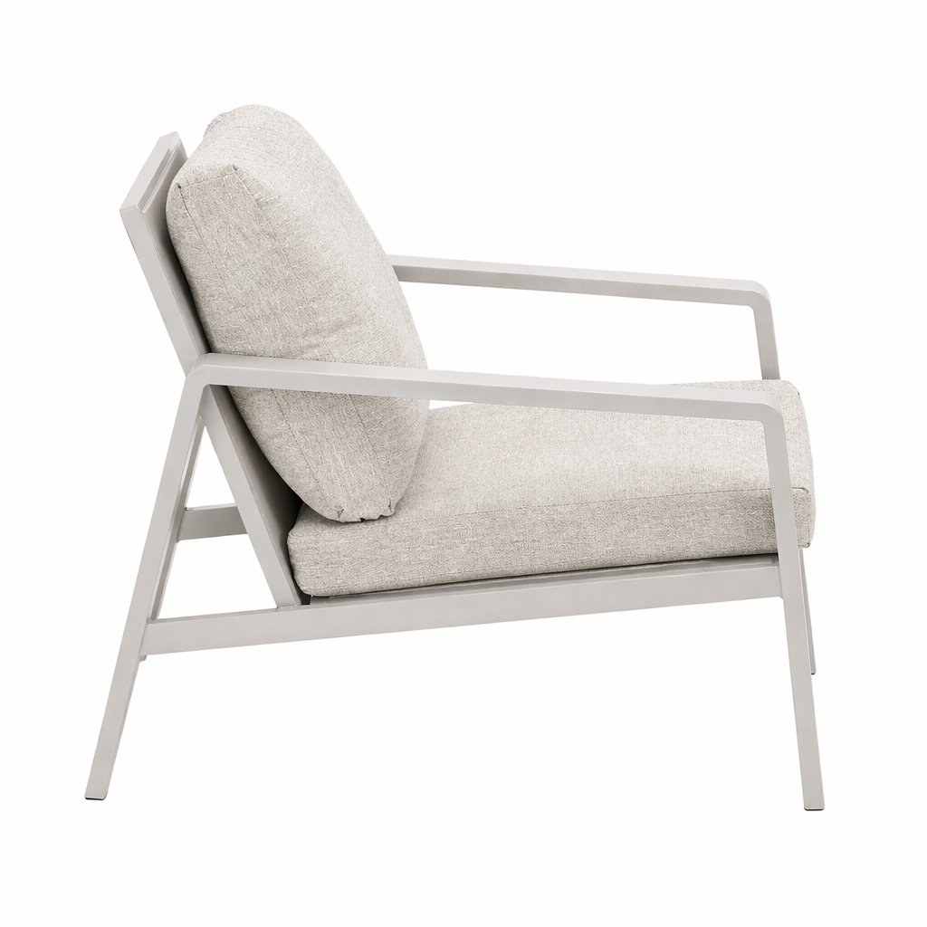 Stoel Libero milky grey met kussens Stoel Libero milky grey met kussens