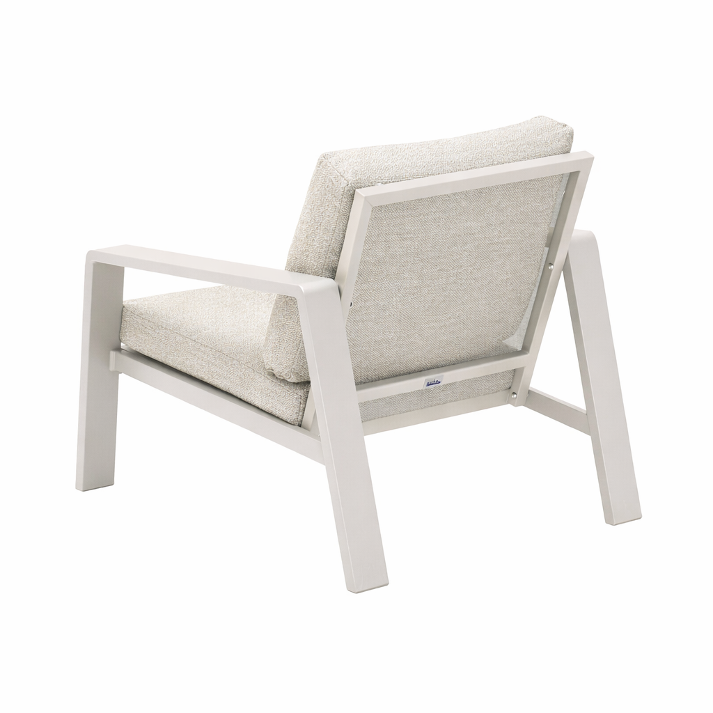 Stoel Libero milky grey met kussens Stoel Libero milky grey met kussens