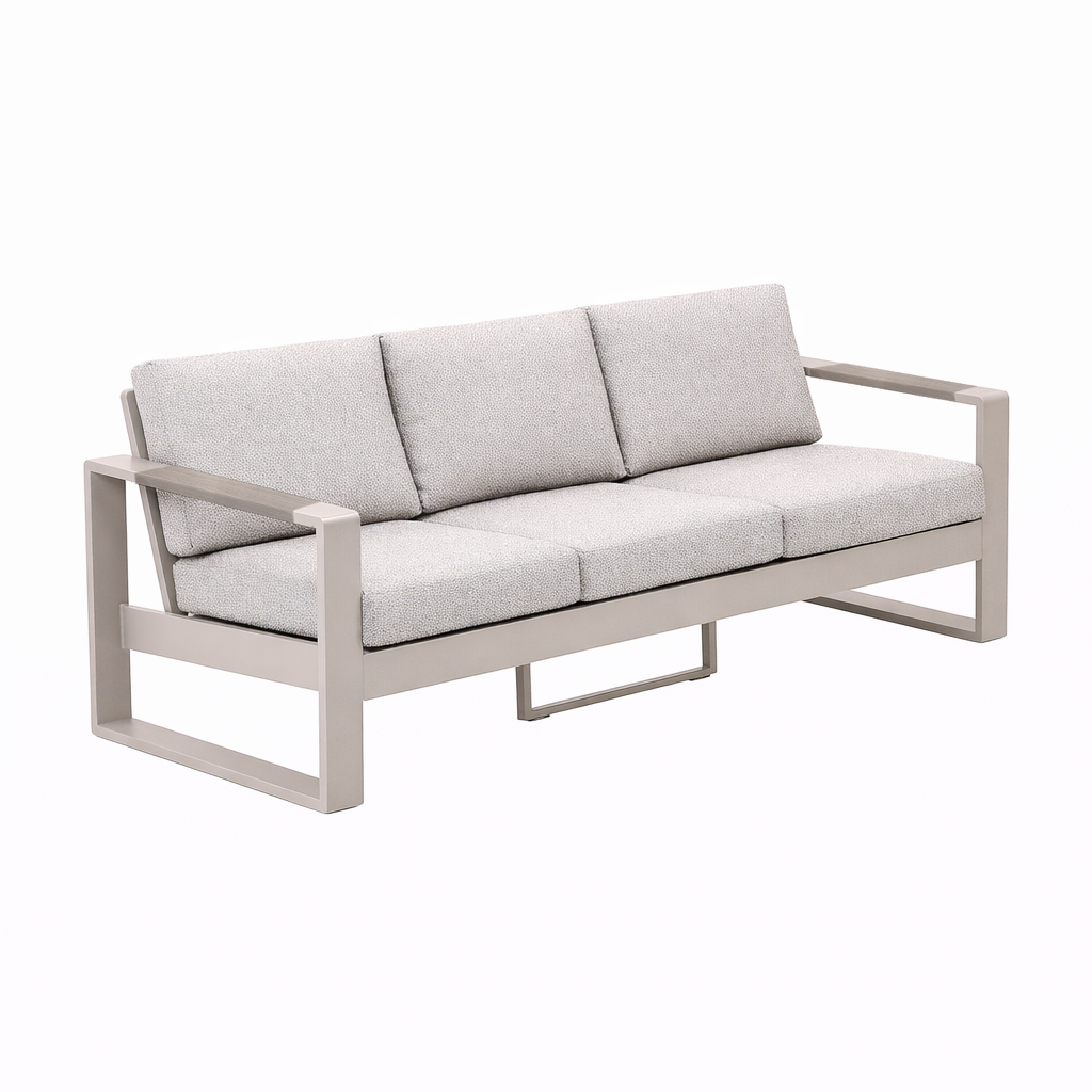 Bank 3-zit Malviza latte met kussens Bank 3-zit Malviza latte met kussens