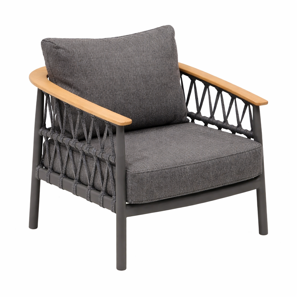 Bank-stoel Loungeset Coltano - Antraciet - 4-zits Bank-stoel Loungeset Coltano - Antraciet - 4-zits