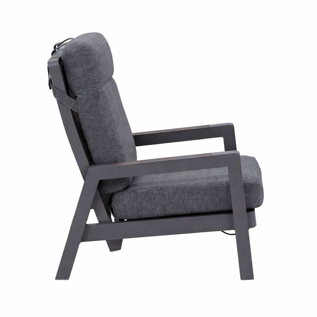 Stoel Petroza antraciet met kussens Stoel Petroza antraciet met kussens