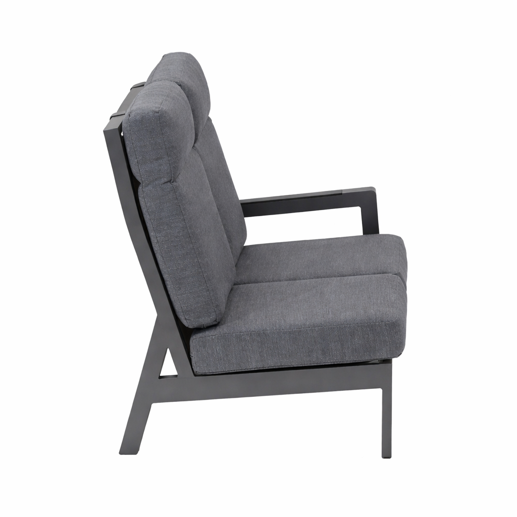 Bank 2-zit links Petroza antra met kussens Bank 2-zit links Petroza antra met kussens