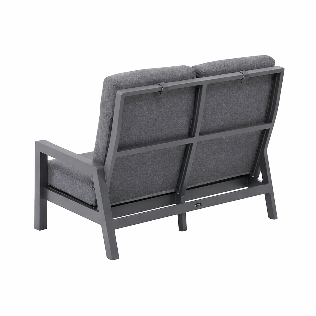 Bank 2-zit links Petroza antra met kussens Bank 2-zit links Petroza antra met kussens