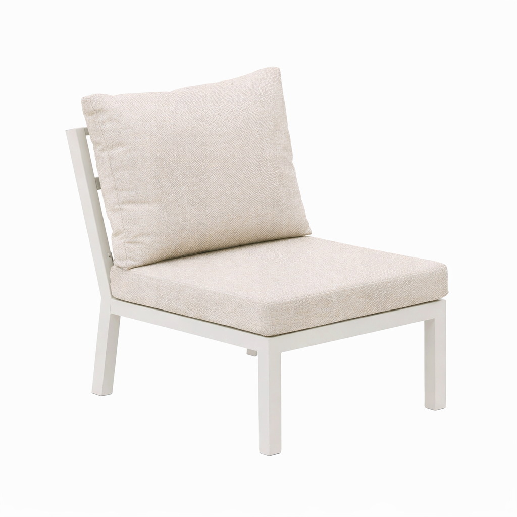 Dining Loungeset Brozzi - Creme - 7-zits Schuine Hoek Dining Loungeset Brozzi - Creme - 7-zits Schuine Hoek
