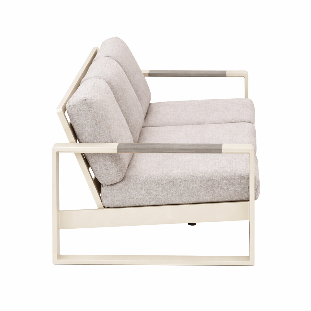 Bank 3-Zit Malviza creme met kussens Bank 3-Zit Malviza creme met kussens