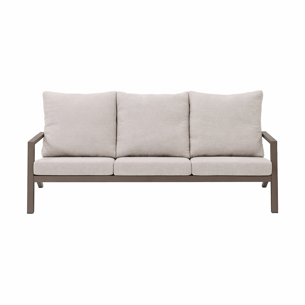 Bank 3-zit Vomano coffee met kussens Bank 3-zit Vomano coffee met kussens