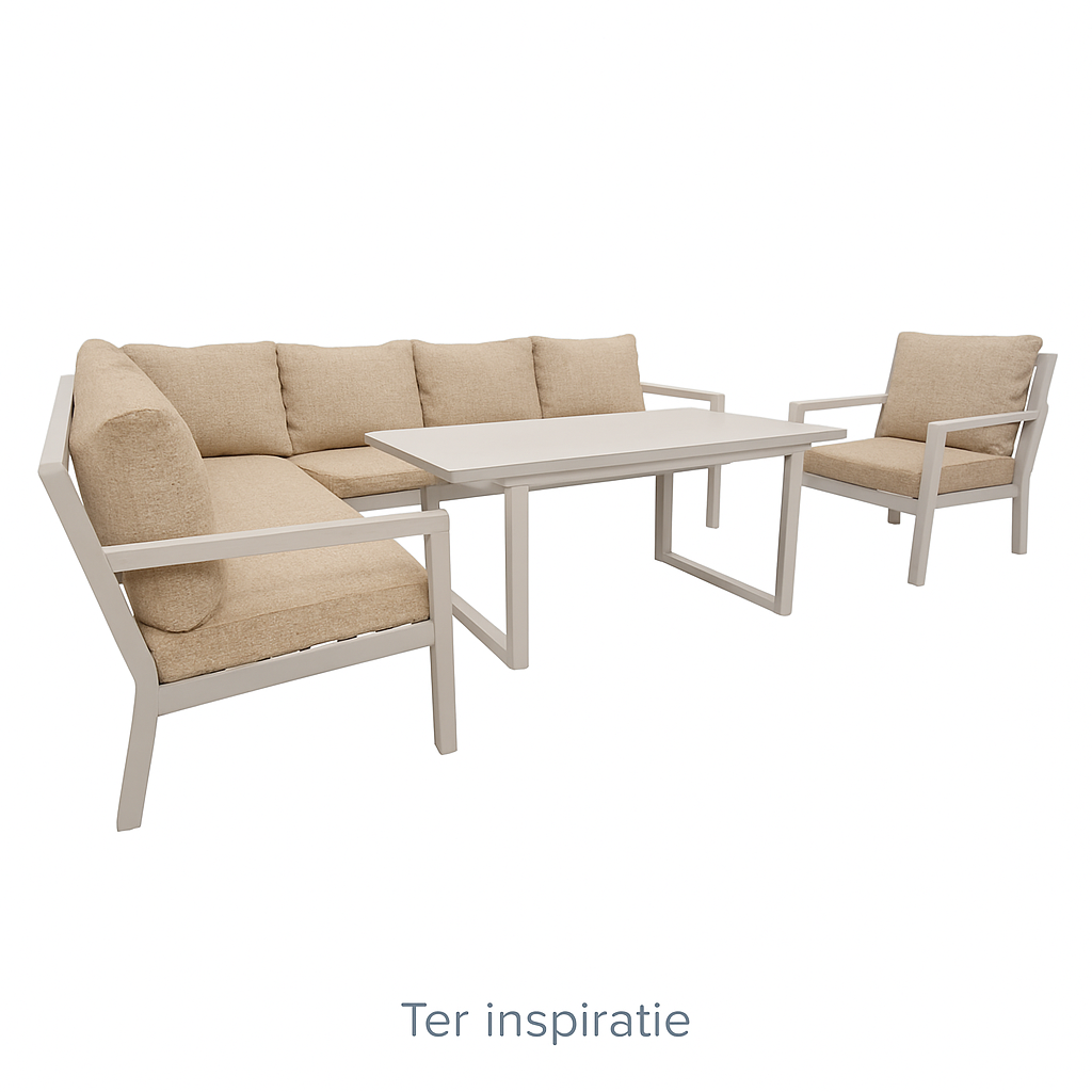 Stoel Brozzi milky grey met kussens Stoel Brozzi milky grey met kussens