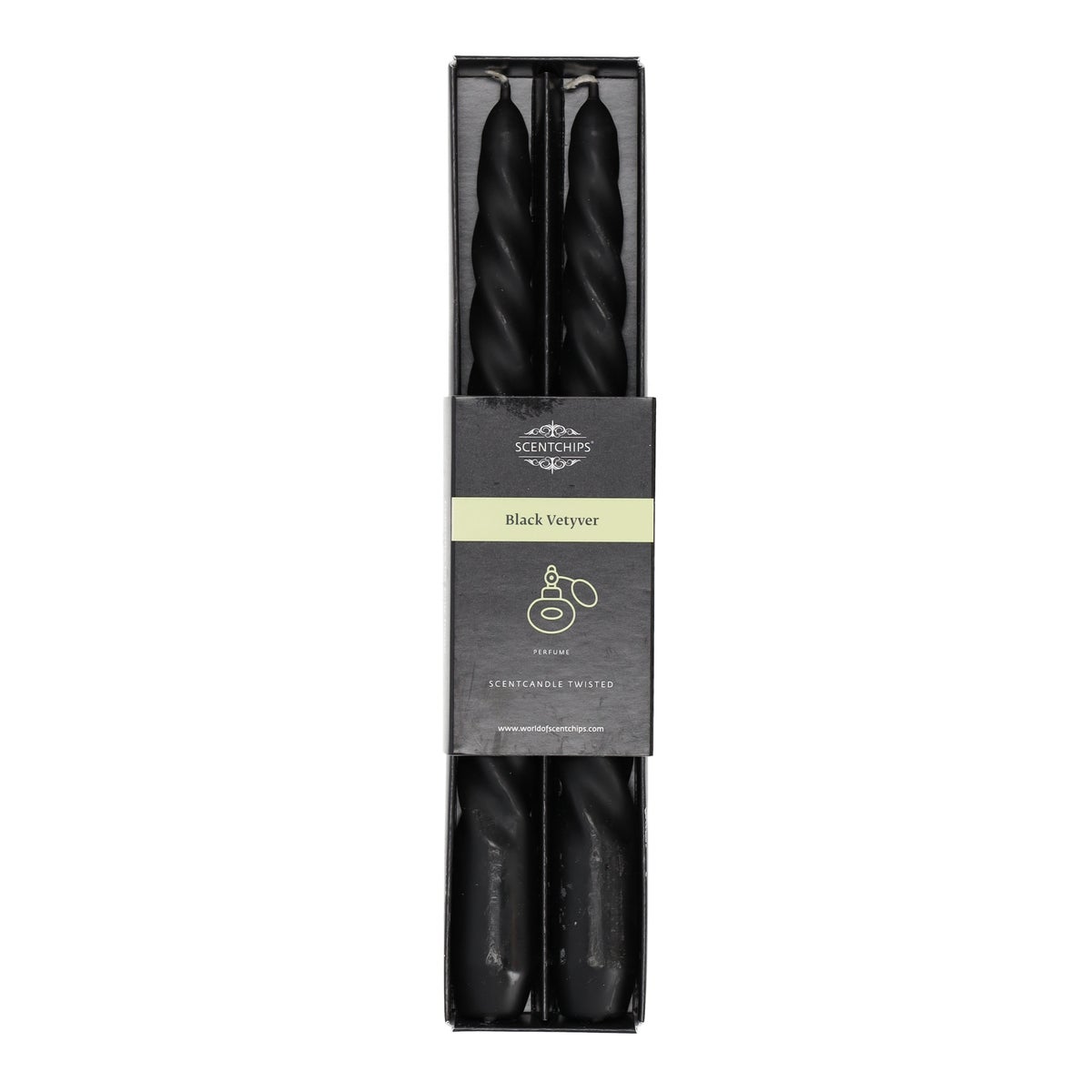 Kaars twist Black vetiver 2 stuks Kaars twist Black vetiver 2 stuks