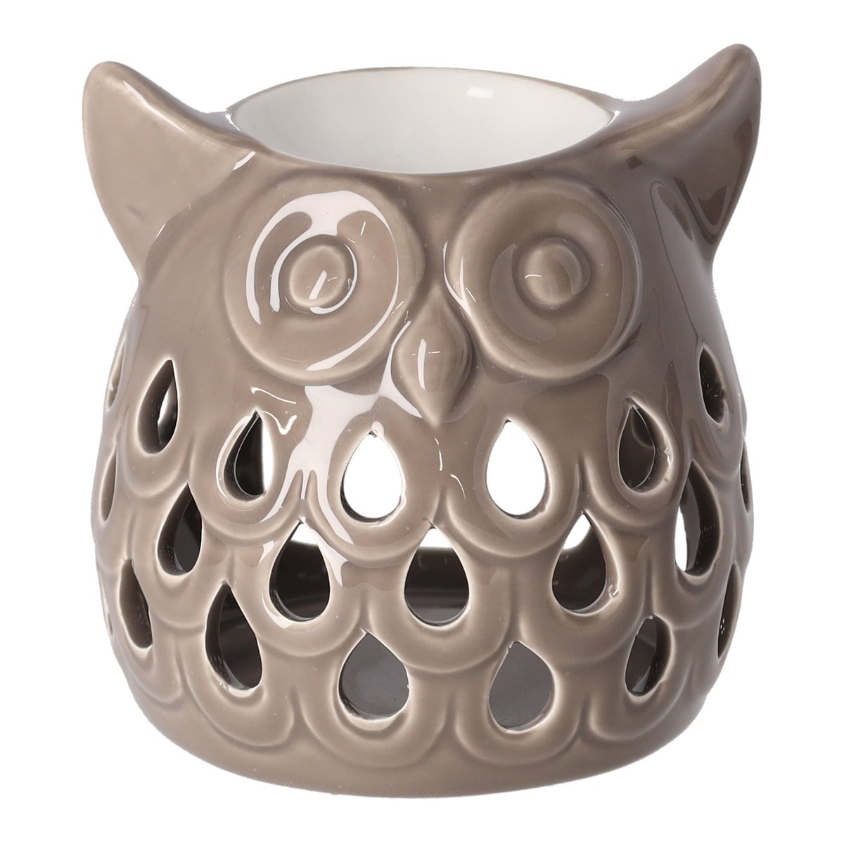 Creascents brander uil taupe 12cm Creascents brander uil taupe 12cm