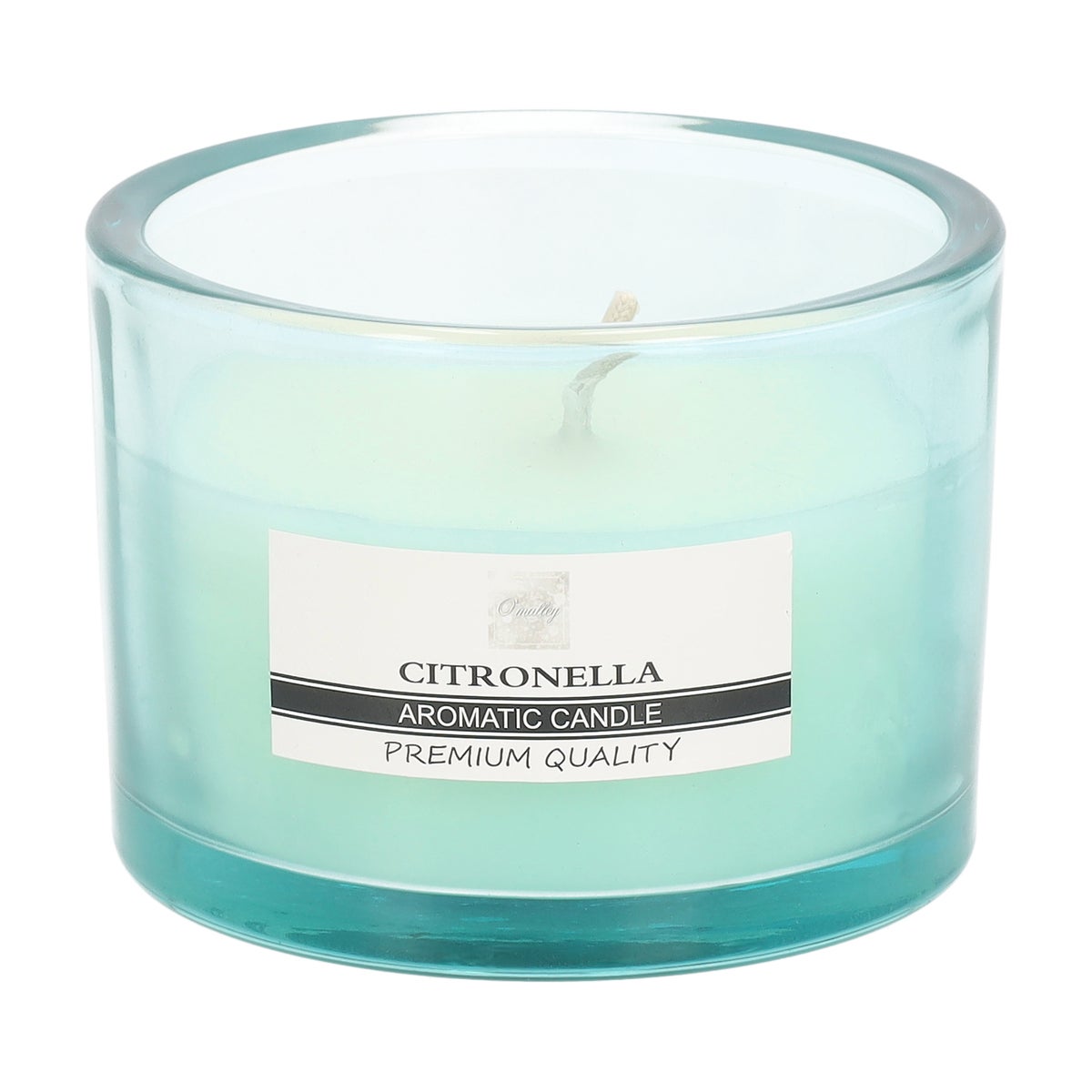 Kaars glas 12 x 8 cm citronella aqua O'malley Kaars glas 12 x 8 cm citronella aqua O'malley