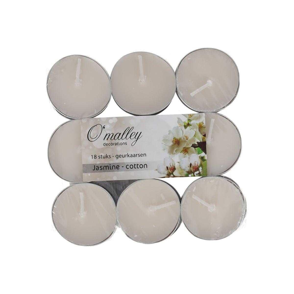 Theelicht geur jasmijn katoen 18 stuks Theelicht geur jasmijn katoen 18 stuks