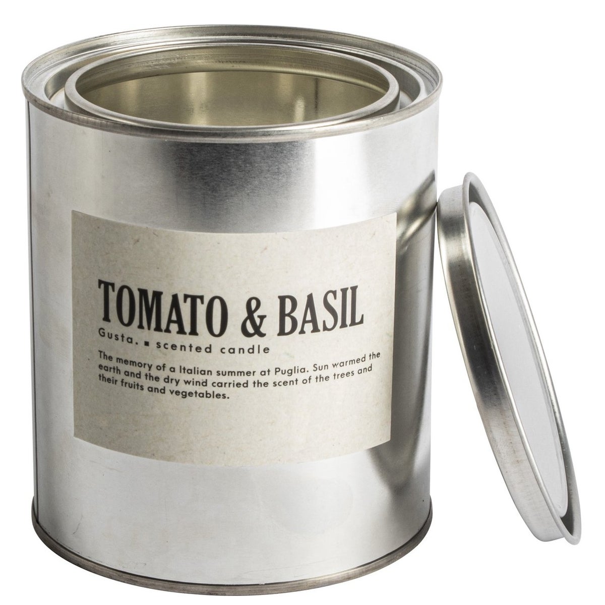 Geurkaars blik tomato & basil Ø10,5 cm Geurkaars blik tomato & basil Ø10,5 cm