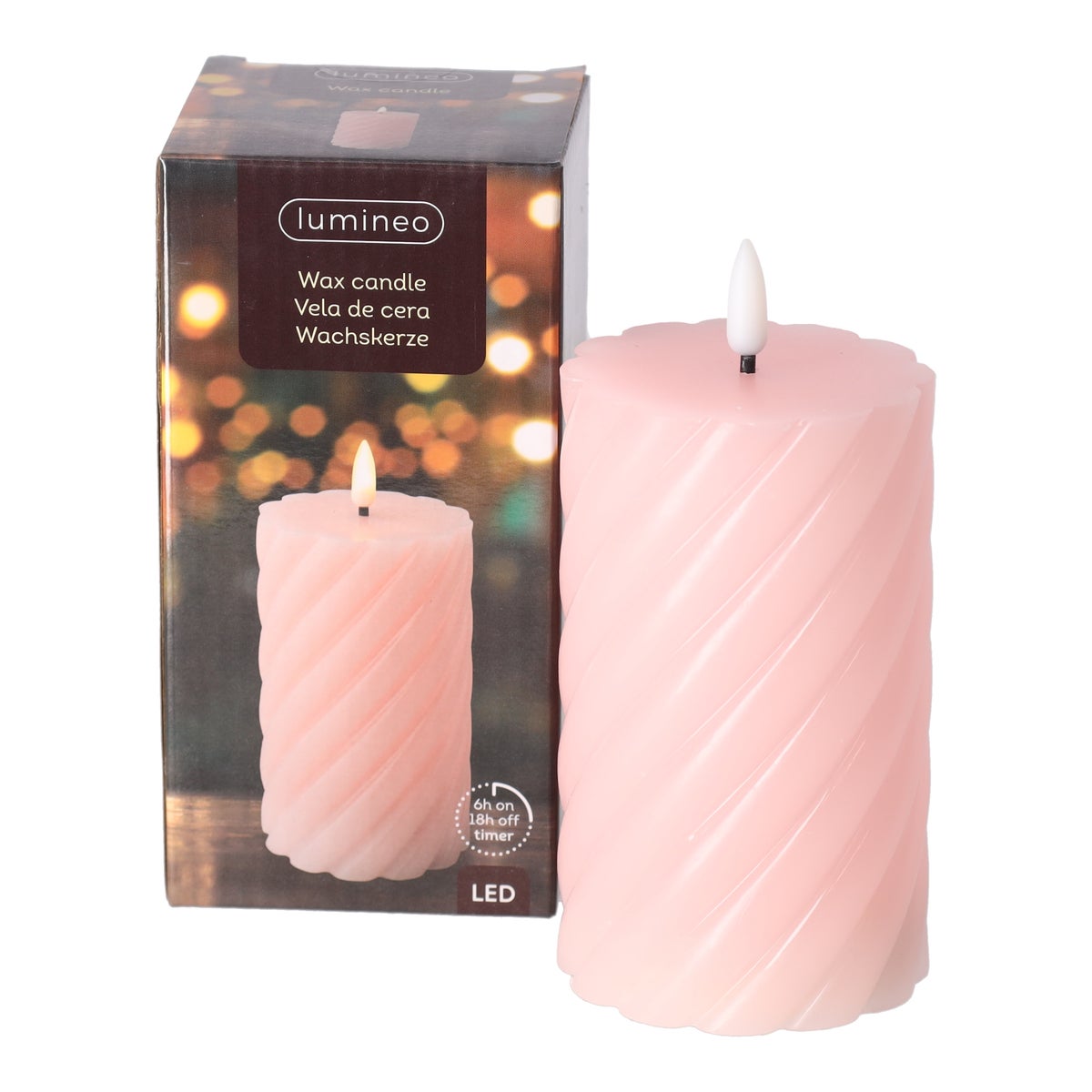 Kaars LED 15 cm licht roze Kaars LED 15 cm licht roze