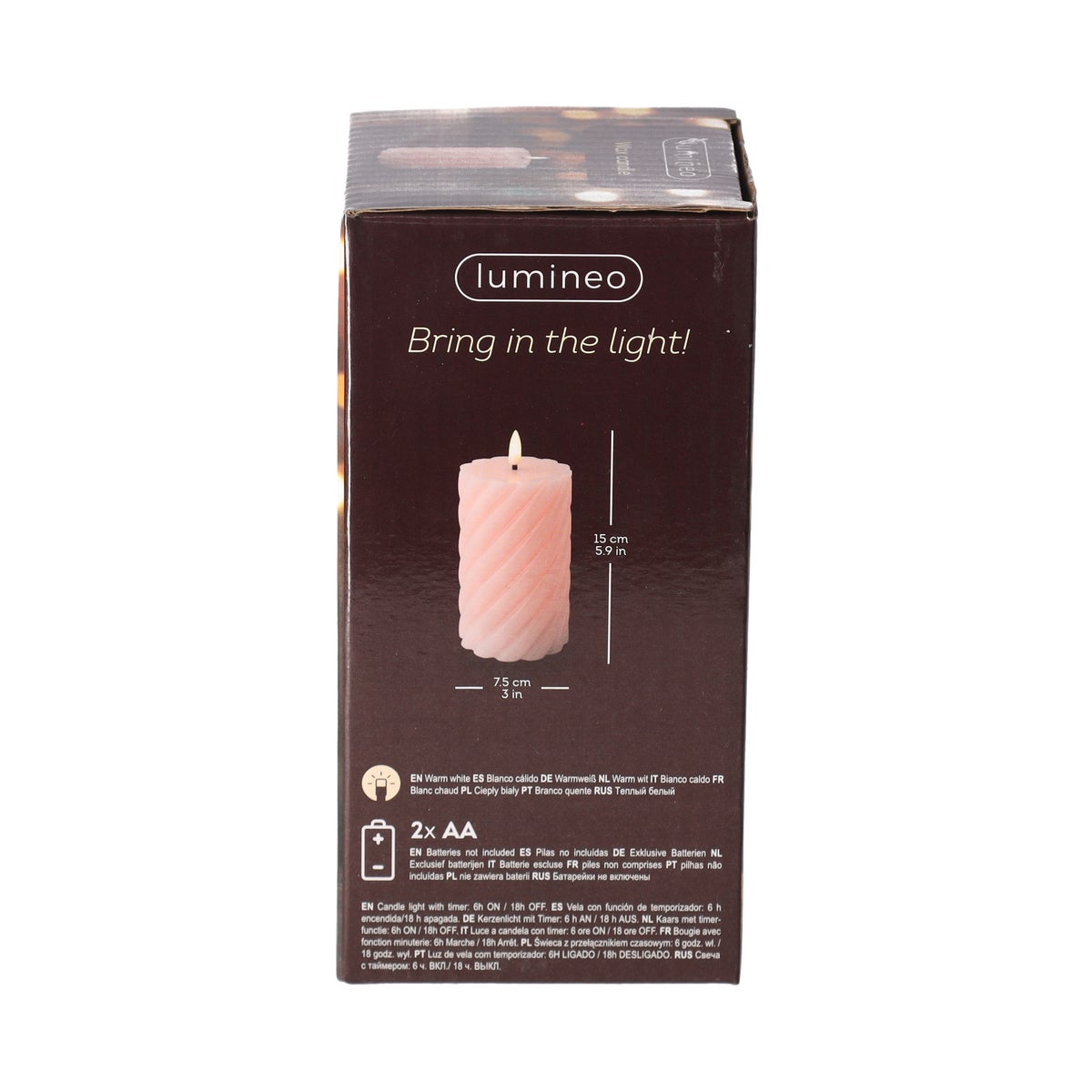 Kaars LED 15 cm licht roze Kaars LED 15 cm licht roze