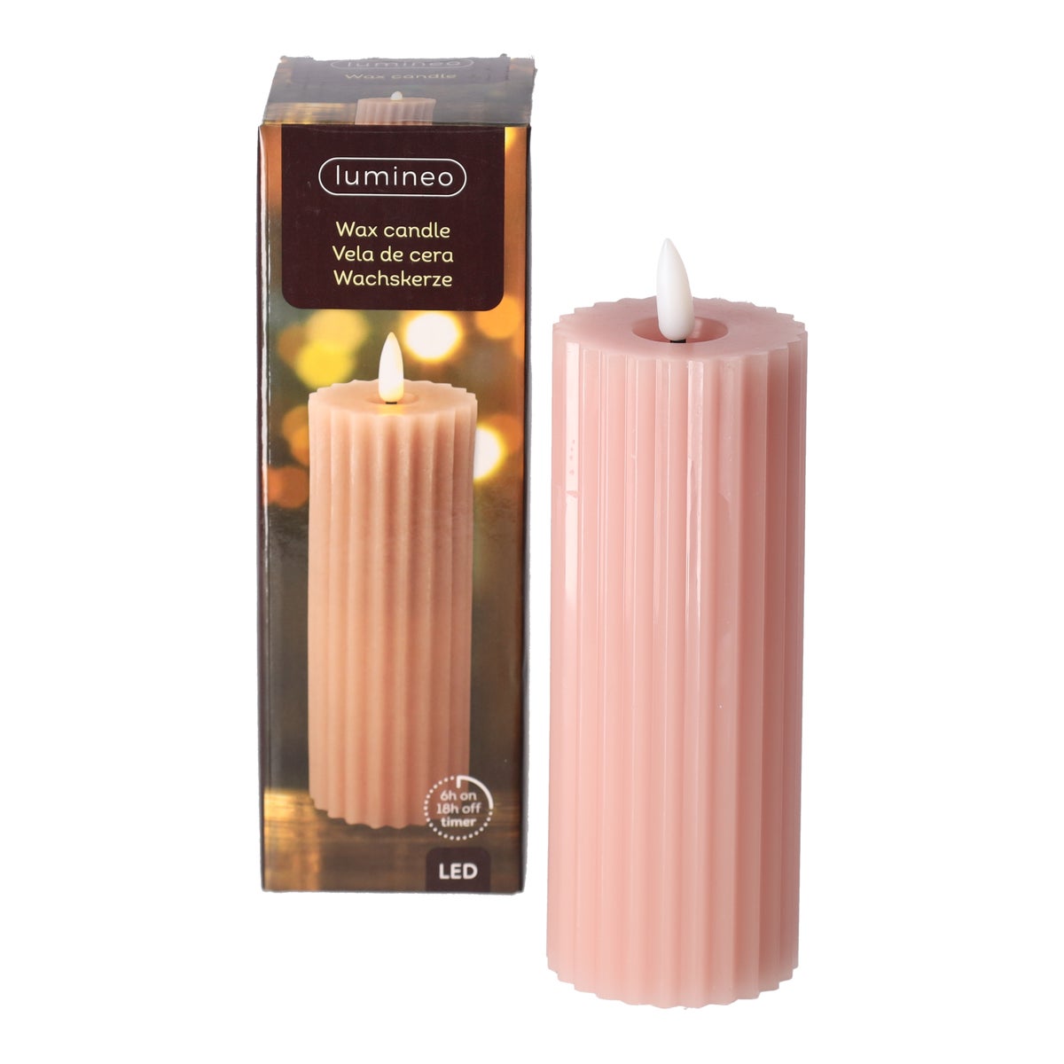 Kaars LED 17 cm donker roze Kaars LED 17 cm donker roze