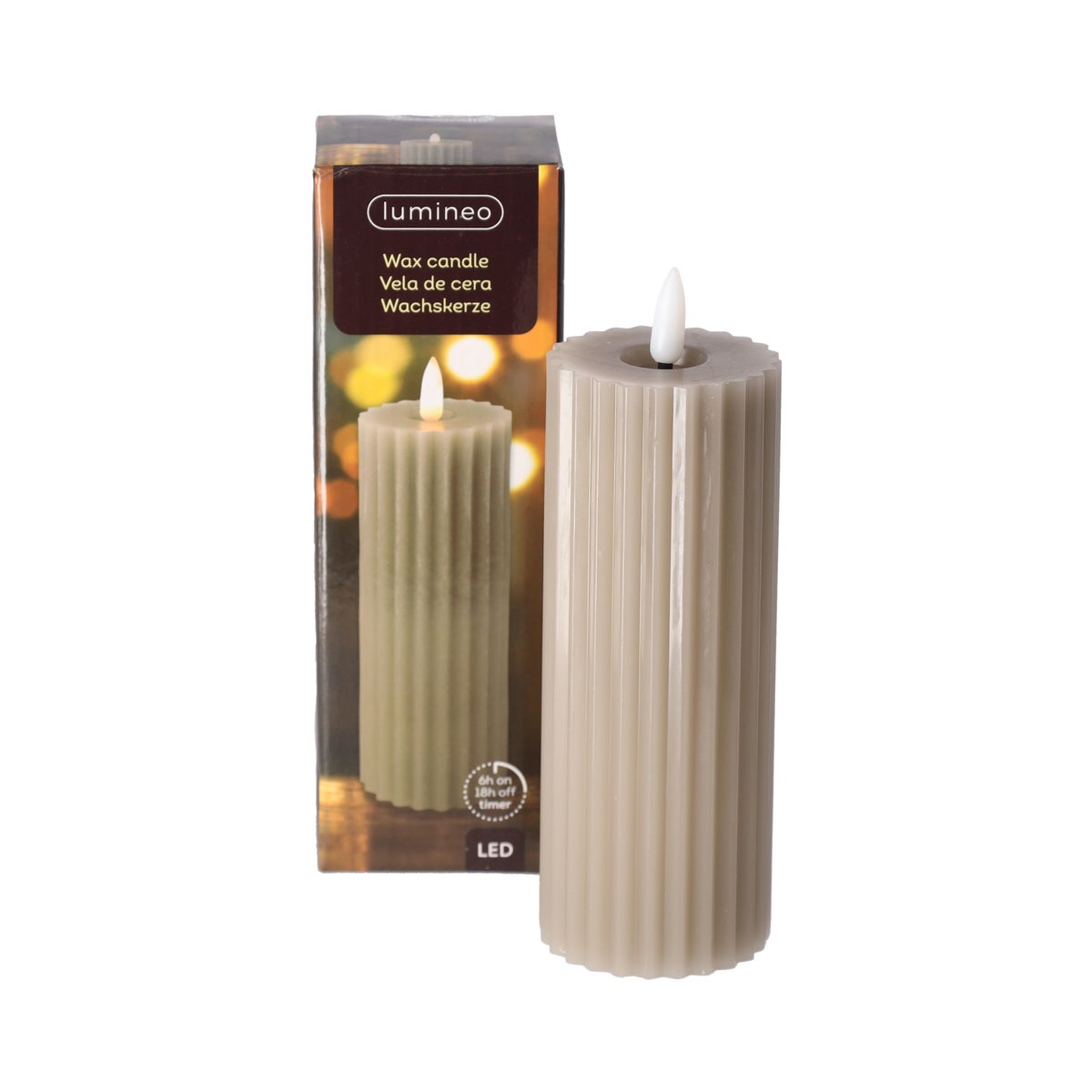 Kaars LED 22 cm warm grijs Kaars LED 22 cm warm grijs