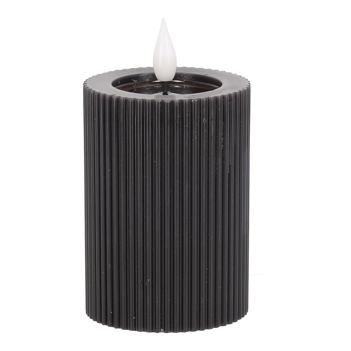 Kaars rib melt LED 7 x 10 cm zwart Kaars rib melt LED 7 x 10 cm zwart