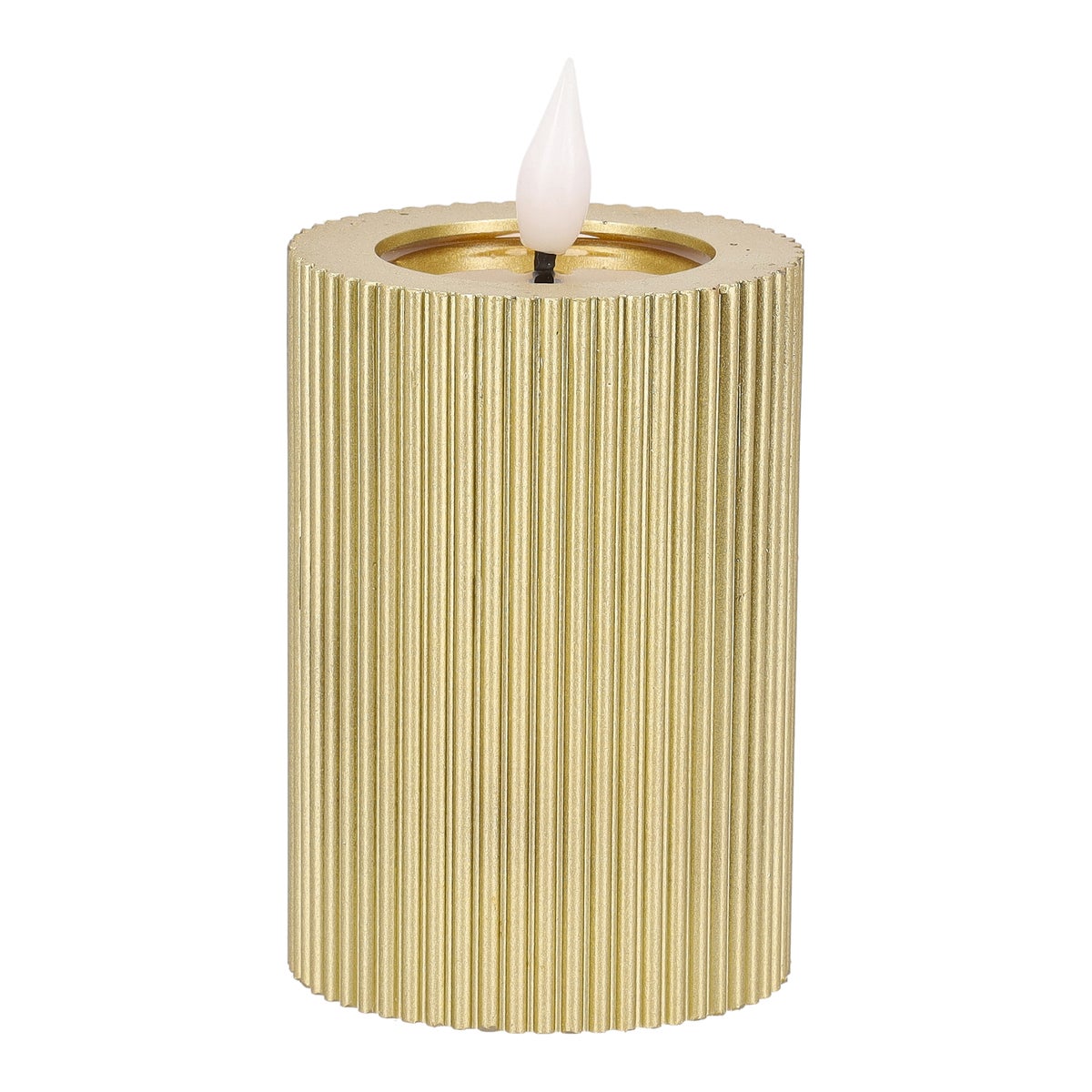Kaars rib melt LED 7 x 10 cm goud Kaars rib melt LED 7 x 10 cm goud
