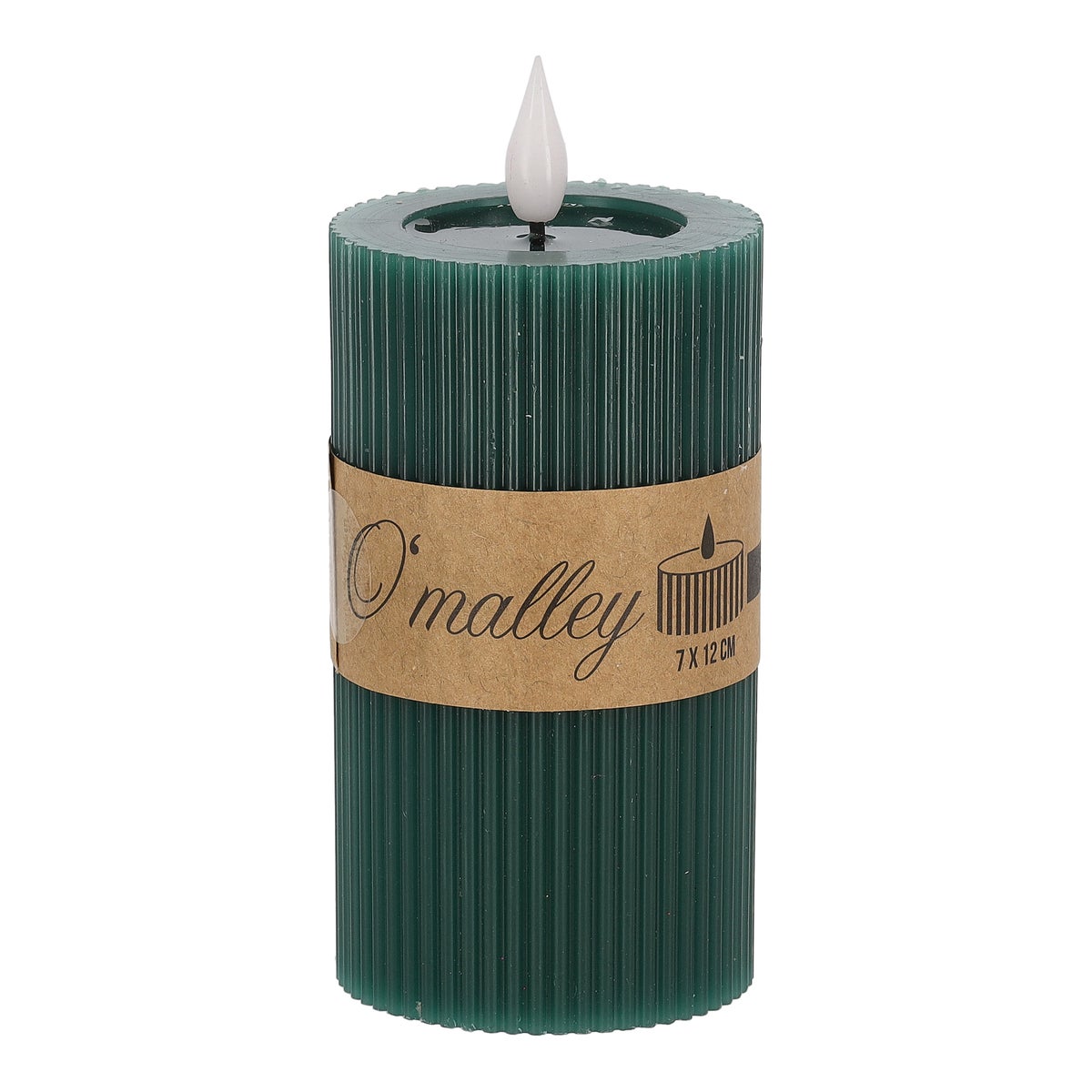 Kaars rib melt LED 7 x 12 cm d.groen Kaars rib melt LED 7 x 12 cm d.groen