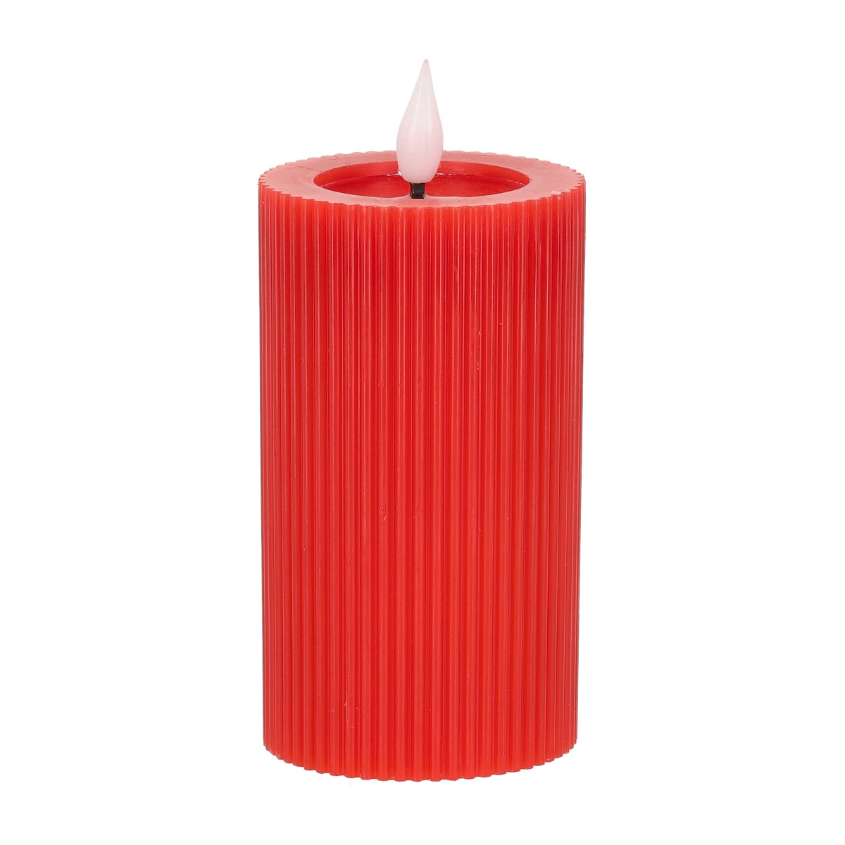 Kaars rib melt LED 7x12cm rood Kaars rib melt LED 7x12cm rood